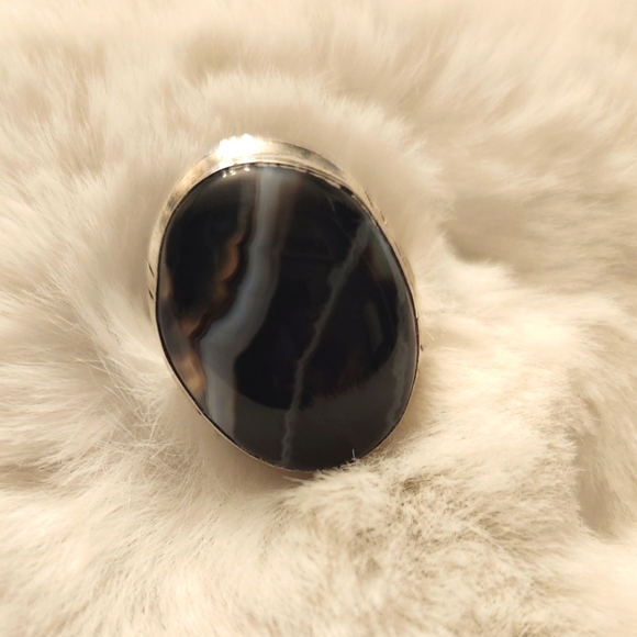 Crystal Stone And Silver Ring - Picture 1 of 9